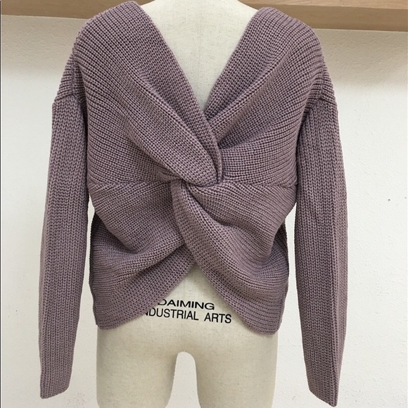 Purple Twisted Knit Sweater - Picture 6 of 6